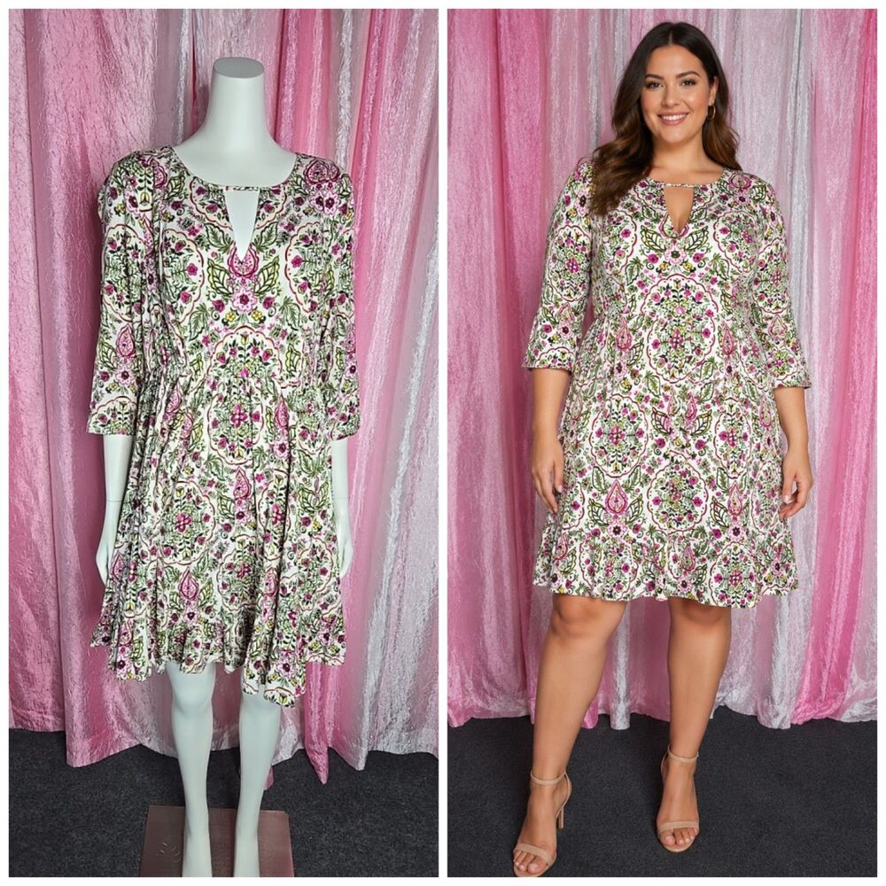 Torrid Challis Floral Ruffle Boho Flared Lined Mini Dress Size Large 12